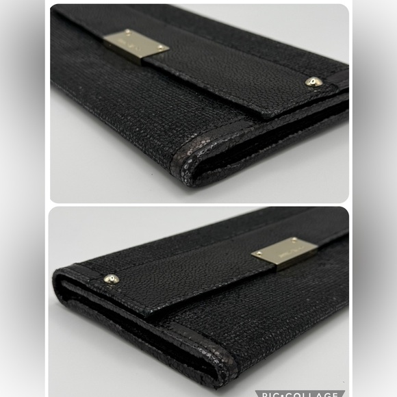 Jimmy Choo Reese Leather & Glitter Clutch w/ Unbranded Chain - Picture 5 of 12